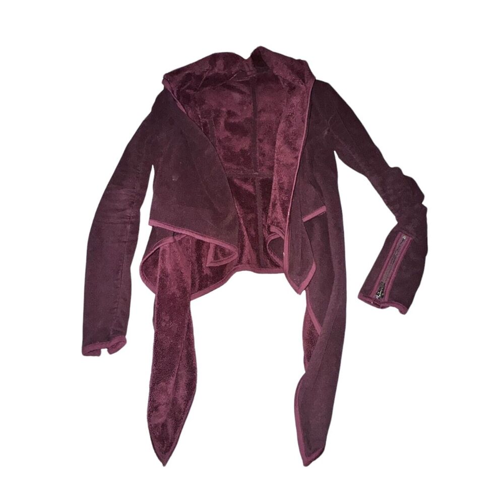 Lululemon Presence Of Mind Jacket Womens Size 4 Bordeaux Drama Fleece Zip Sleeve